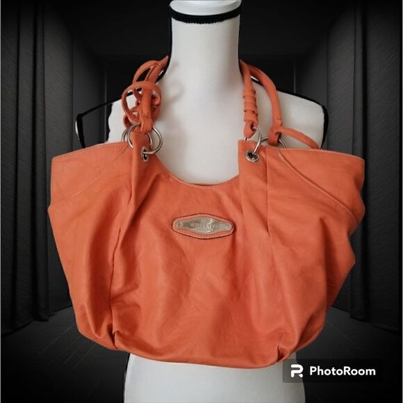 Orange leather Rosetti handbag - Picture 1 of 5